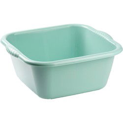 Plasticforte teiltje/afwasbak - 2x - 6L - 31 x 29 cm - mintgroen - Afwasbak