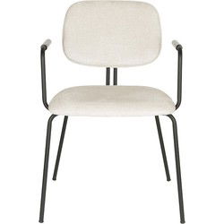 Eetkamerstoel Met Armleuning - Off White - 59x52x77cm - Bouton - Set van 2