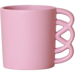 Kolibri Home | Happy Mug roze bloempot - roze keramieken sierpot - Ø9cm