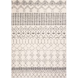 Safavieh Boho Chic Indoor Woven Area Rug, Tulum Collection, TUL229, in Ivory & Grey, 160 X 229 cm
