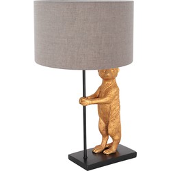 Anne Lighting - tafellamp - Animaux - zwart - linnen metaal - Ø 30cm - E27 - 8224ZW
