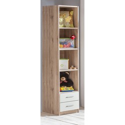 Bibliotheek 5 planken en 2 laden - L48 x H197 cm