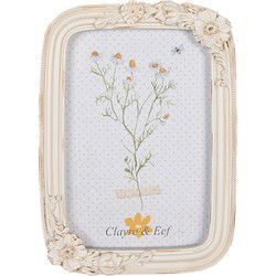 Clayre & Eef Fotolijst  10x15 cm Beige Kunststof Glas Rechthoek Fotokader