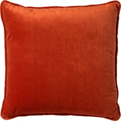 Dutch Decor FINN - Sierkussen 45x45 cm - velvet - effen kleur - Potters Clay - oranje - Dutch Decor