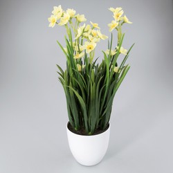 Künstliche Pflanze im Plastiktopf Narcissus gelb - Oosterik Home