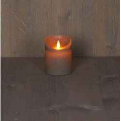 4 stuks - Batterijverlichting kaars wax rustiek bewegende vlam 7,5x10cm taupe 3xaaa/timer