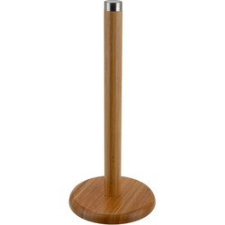 Excellent Houseware Keukenrolhouder - bamboe hout - D14 x H32 cm - Keukenrolhouders