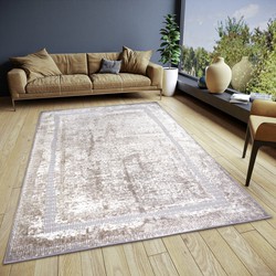 Vintage vloerkleed - Shine Abstract Grijs/Beige - 67 X 120 CM