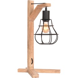 LABEL51 Tafellamp Drop - Zwart - Mangohout - Tafellamp