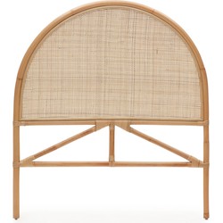 Kave Home - Quiterie rond rotan hoofdeinde met natuurlijke afwerking 90 cm