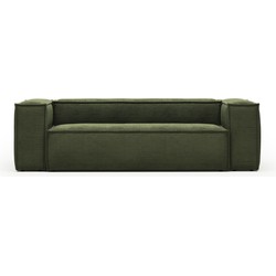 Kave Home - 3-zitsbank Blok in groen ribfluweel/corduroy 240 cm