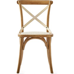 Riviera Maison Saint Etienne Dining Chair - Eikenhout, Rattanschil - 49.0x52.0x88.0 cm