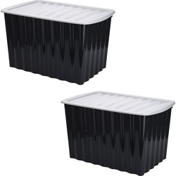 3x Stuks Opbergdozen/organizers met deksel - kunststof - 84 Liter - Opbergbox