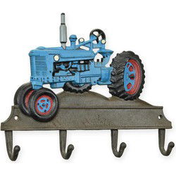Gietijzeren blauwe tractor kapstok