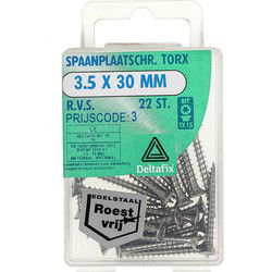 Sp.pl.schr.torx 3,5x30mm rvs 22st