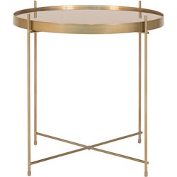 Venezia Coffee Table - Coffee table in brass colored steel with glass Ã¸48xh48cm