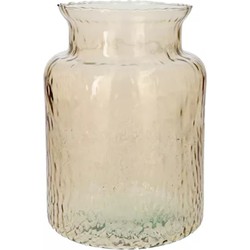 Bloemenvaas Base - beige transparant glas - D19 x H25 cm - decoratieve vaas - bloemen/takken - Vazen