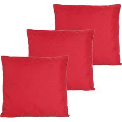 Anna's collection buitenkussens - 3x - rood - 60 x 60 cm - Sierkussens