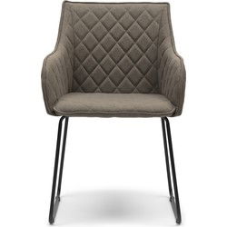 Riviera Maison Frisco Drive Dining Armchair, belgium weave, dark taupe