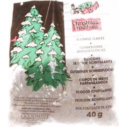 Kerstboomversiering glitter sneeuwvlokjes 40 gram - Decoratiesneeuw