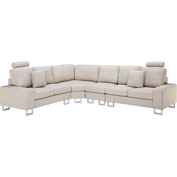 Beliani STOCKHOLM - Hoekbank-Beige-Polyester