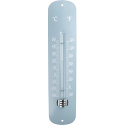 Esschert design thermometer - voor binnen en buiten - ijsblauw - 30 x 7 cm - Celsius/fahrenheit - Buitenthermometers