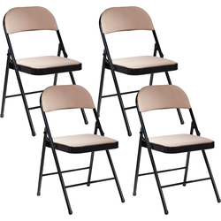 SPARKS - Klapstoel set - Zwart/Beige - Metaal