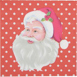 Clayre & Eef Servetten Papier Set van 20 33x33 cm Rood Kerstman