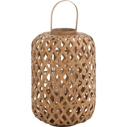 J-line - Lantaarn Garden Bamboe Natural Small - 36x36x69cm