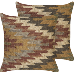 Beliani DEEPOR - Sierkussen-Multicolor-Jute