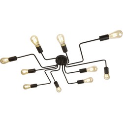 Plafondlamp Circuit Metaal L:82cm Zwart