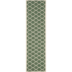 Safavieh Trellis Indoor/Outdoor Geweven Gebiedsdeken, Courtyard collectie, CY6009, in Donkergroen & Beige, 69 X 244 cm