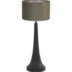 Tafellamp Jovany/Vandy - Zwart/Olive - Ø30x74cm
