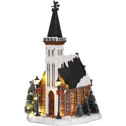 Luville Kerstdorp Kerk - 15x16.5x31 cm - Polyresin - Multi