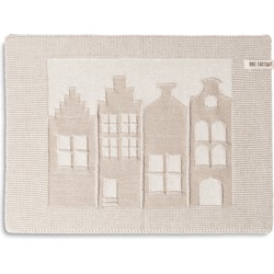 Knit Factory Gebreide Placemat - Onderlegger House - Ecru/Linnen - 50x30 cm
