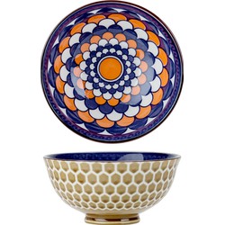 Oosterse serveerschaal - rond - 12 cm - porselein - soepkom - diep bord - Serveerschalen