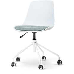 Nout-Liv bureaustoel wit met zacht groen zitkussen - wit onderstel