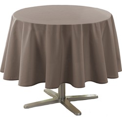 Taupe tafelkleed van polyester rond 180 cm - Tafellakens