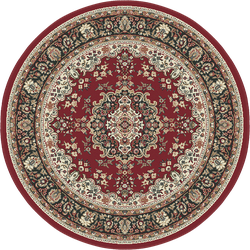 Klassiek Rood Oosters Rond Vloerkleed – Nain Medaillon Collectie - Traditioneel Vintage Tapijt- 240 CM ROND
