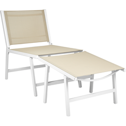 Beliani MARCEDDI - Tuinstoel-Beige-Textiel, Aluminium