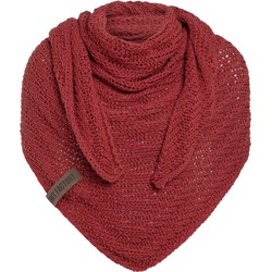 Knit Factory Sally Gebreide Omslagdoek - Driehoek Sjaal Dames - Baked Apple - 220x85 cm - Grof gebreid