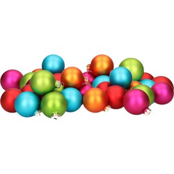 Glazen kerstballen 40x stuks gekleurd mix 6 cm - Kerstbal