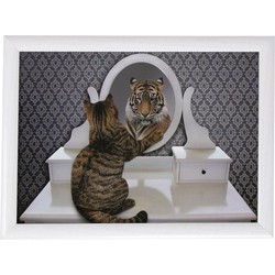 Schootkussen/laptray grappige kat en tijger print 43 x 33 cm - Dienbladen