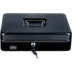 Black & Decker Geldkistje met 2 sleutels - zwart - staal - 30 x 24 x 9 cm - inbraakbeveiliging - Geldkistjes