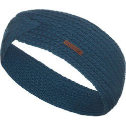 Knit Factory Joy Gebreide Dames Hoofdband - Haarhand - Petrol - One Size