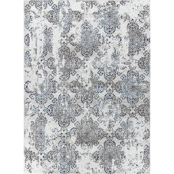 Vintage Oosters Tapijt HARU - Wit/Blauw - 80x150 cm 