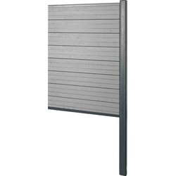 Cosmo Casa Privacy Sarthe- Omheining windscherm-Aluminium palen om in te betonneren - Smal uitbreidingselement- 95cm grijs
