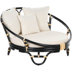 Beliani ROSSANO - Loungefauteuil-Zwart-Rotan