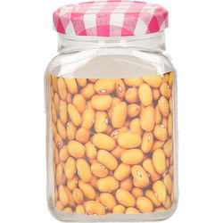 Plasticforte Weckpot/inmaakpot Classic - 500ml - kunststof - draaideksel rood - D7 x H13 cm - Weckpotten