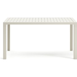 Kave Home - Culip buitentafel in aluminium met witte afwerking 150 x 77 cm